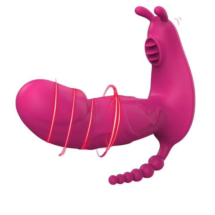 Rózsaszín szilikon vibrátor, vízálló, alkalmazásvezérelt, USB kábellel és használati útmutatóval