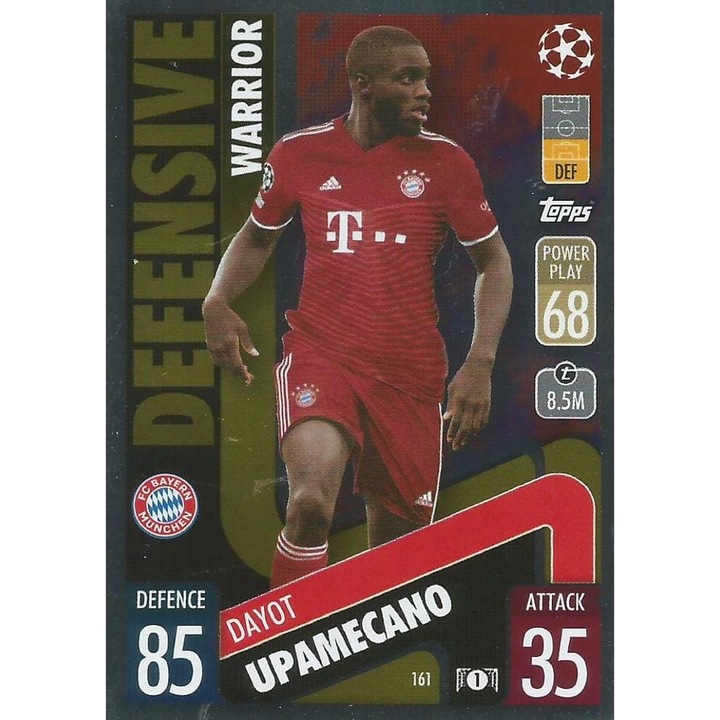 Настолна игра, Topps, Match Attax 2021/22, Дайот Упамекано, ФК Байерн Мюнхен, Дефанзивен воин