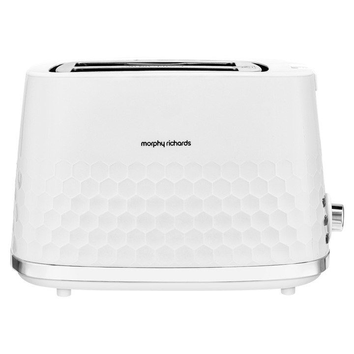Тостер MORPHY RICHARDS, HIVE, мощност 850 W, 7 нива на мощност, отделения за 2 филийки едновременно, функция за размразяване, бял