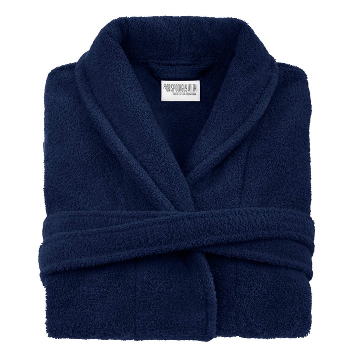 Halat de hotel din bumbac, Albastru marin