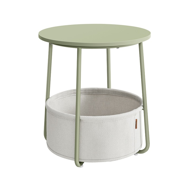 Mese set, Songmics, masa rotunda cu cos, verde, 50cm