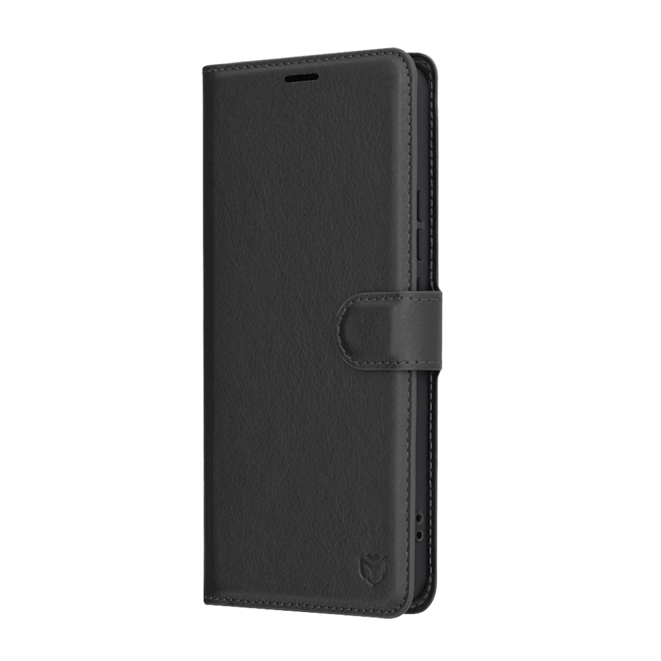 Husa pentru Xiaomi Redmi Note 14 5G, SKYDDAR INNOVATION, Leather Folio tip Carte, cu Portofel Interior, Finisaje Premium, set cu sticker, Negru