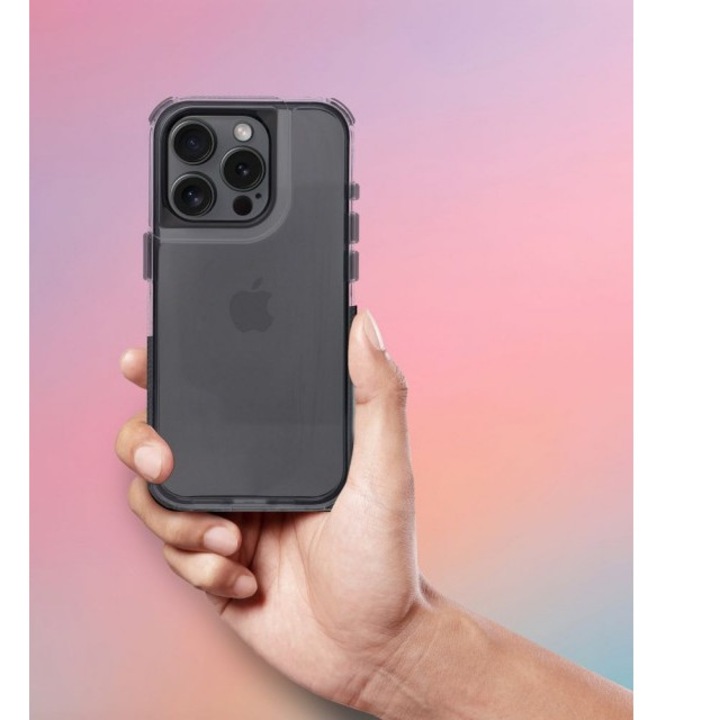 Husa Upzz® Matrix Super Protectie Compatibila Cu iPhone 16 Pro, AntiShock, Grad Militar De Rezistenta, Negru