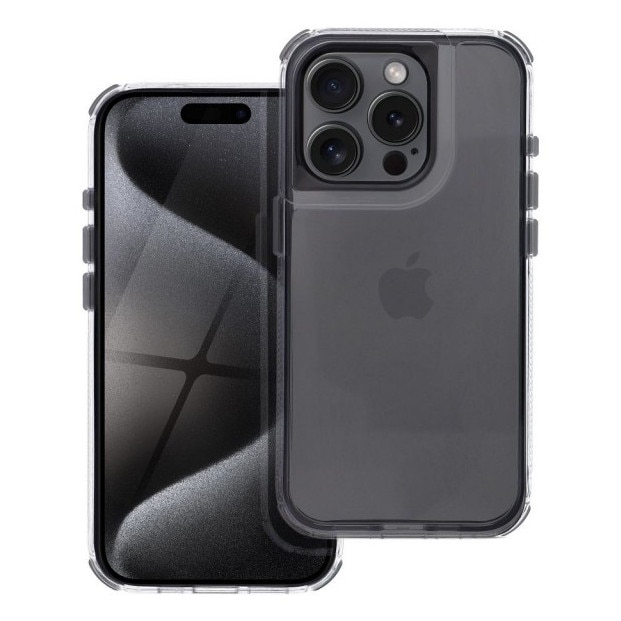 Husa Upzz® Matrix Super Protectie Compatibila Cu iPhone 16 Pro, AntiShock, Grad Militar De Rezistenta, Negru