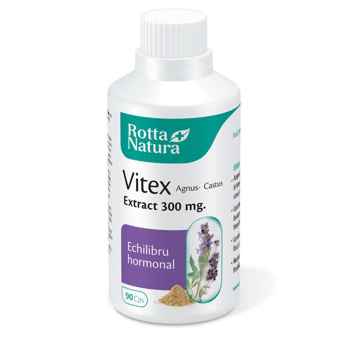 Extract de Vitex Agnus-Castus 300mg, Rotta Natura, 90 capsule, pentru confort premenstrual si menopauza