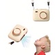 Ventilator Portabil Design Camera Foto – 3 Trepte de Viteza, Cu Agatatoare de Gat & Cablu Incarcare Inclus - Crem