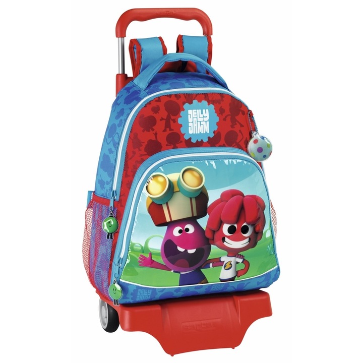 Ghiozdan cu troler Jad Jelly Jamm, mare, textil, 33x42x15cm