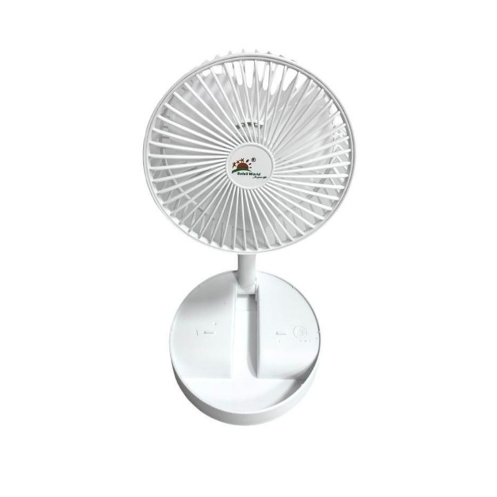 Ventilator pliabil, telescopic, cu acumulator 1200mAh, 4,5 W, culoare alb
