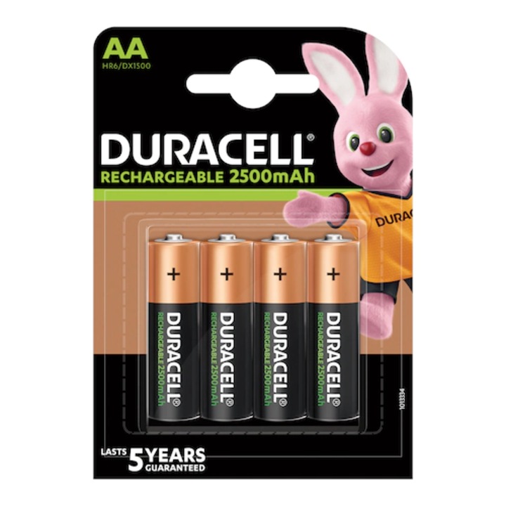 Комплект батерии Duracell Ni-MH Mignon AA R6 1.2V 2500mAh, 4 броя