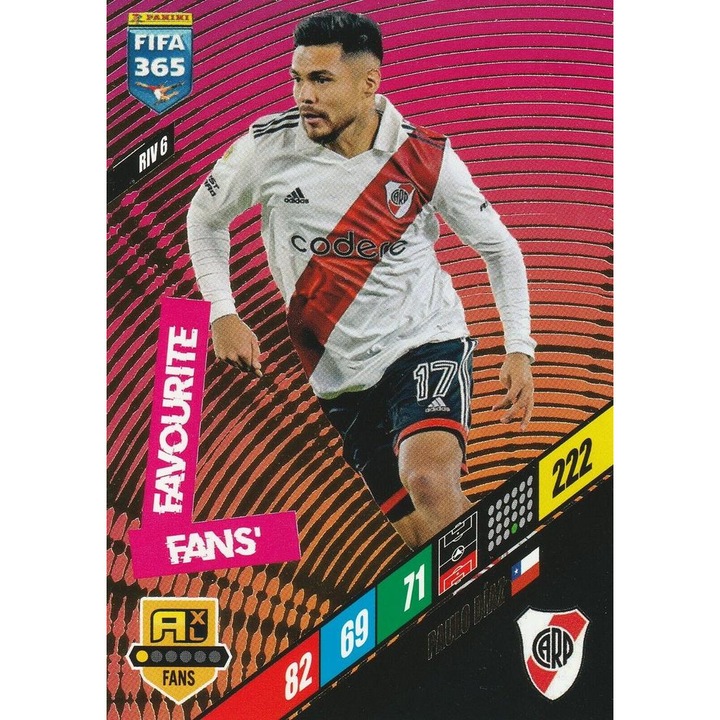 Настолна игра Panini Adrenalyn XL 365 2024 RIV6 Пауло Диас, Ривър Плейт, Любимец на феновете