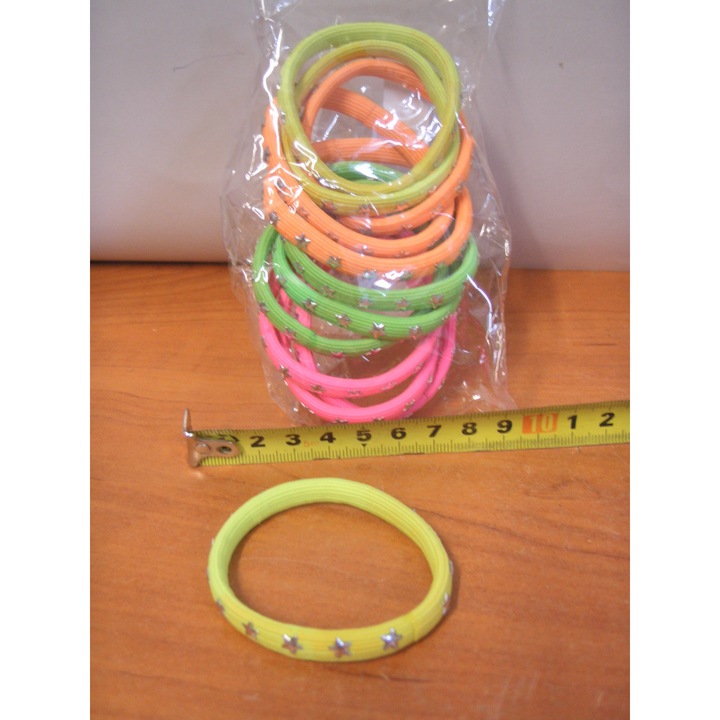 Set 12 elastice de par SANDEX, jucause, cu stea, multicolor