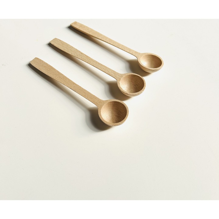 Set 10 lingurite, Nami, lemn, 14 cm, natur