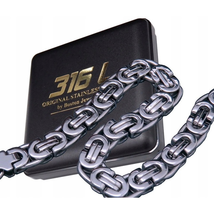 Set bratara si lantisor, Boston Jewellery, otel chirurgical 316L, argintiu, 23cm x 55cm