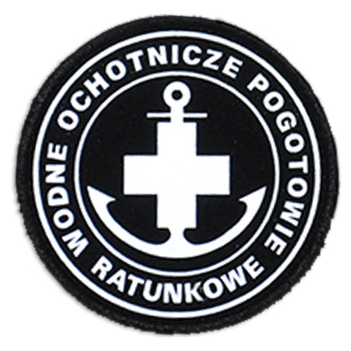 Fényvisszaverő embléma, Polska Firma, 8,5 cm, fekete, tépőzárral