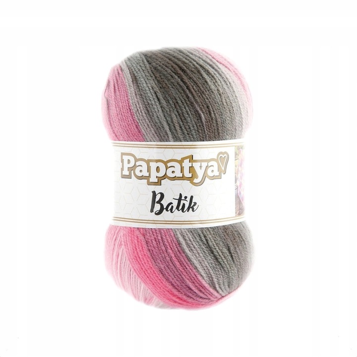 Többszínű gyapjú Papatya Batik, 100% akril, 360m, 100g