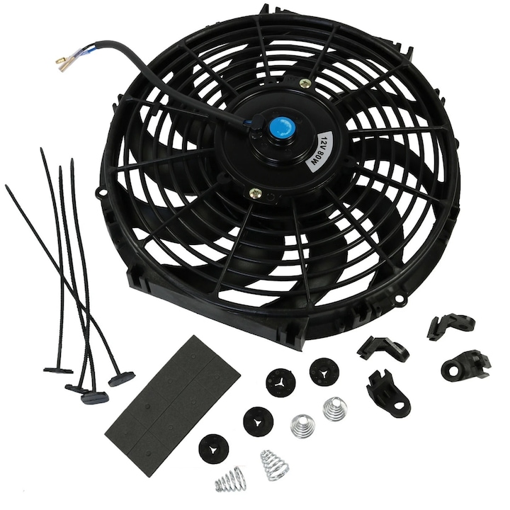 Ventilator auto universal electric pentru Radiator – 12 inch, 12V, 80W, ABS si otel, silentios