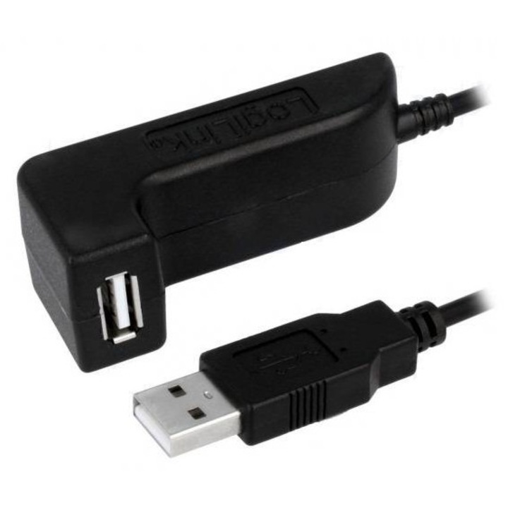USB 2.0 A aljzat - USB A dugó nikkelezett 1.5m fekete LOGILINK