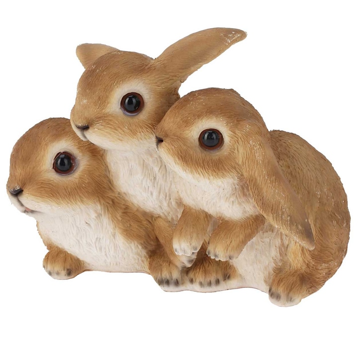 Градинска фигурка на заек Progarden, Сладка декорация, Идея за подарък, Практична и декоративна, Изработена с внимание към детайла, Подходяща за много пространства и градини, 17x12x11 см