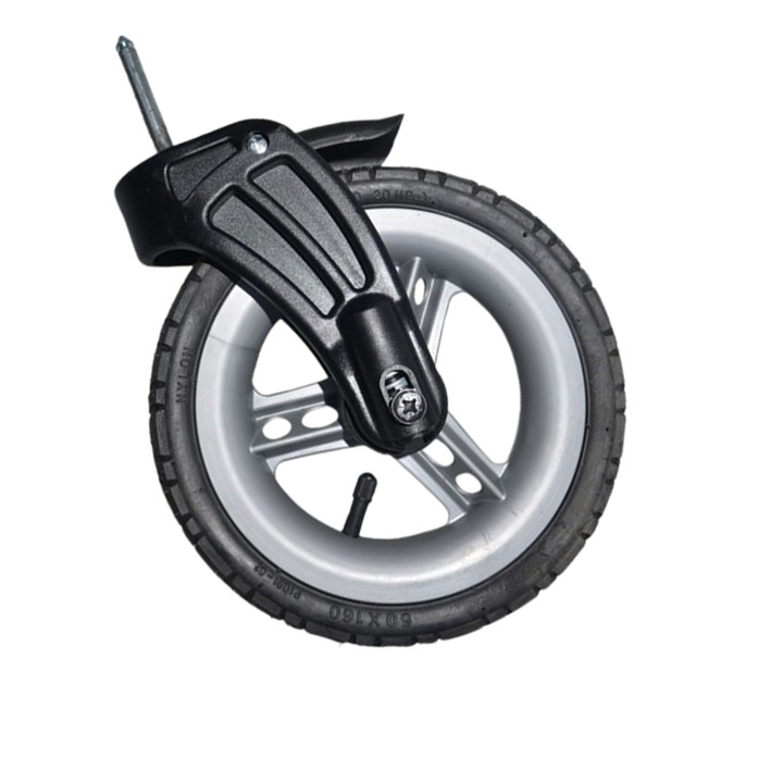 Комплект от 2 предни колела, с ос, за количка BabyActive RT1706-2, Черни