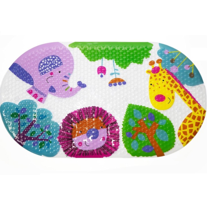 Covoras de cada pentru copii cu suprafata antialunecare – Multicolor, 69x39 cm, PVC Rezistent, model Girafa