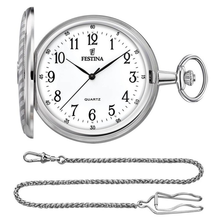 Ceas barbatesc Festina Classic F2021/1 elegant alb argintiu 49mm