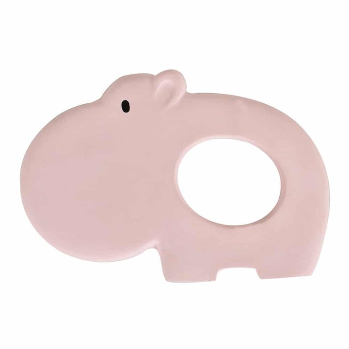 Tikiri Safari fogzási játék, natúr, víziló, 8 cm, rózsaszín