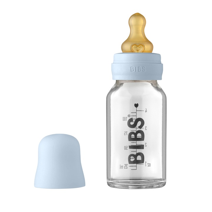 Boroszilikát üvegpalack, BIBS, 110 ml, kék