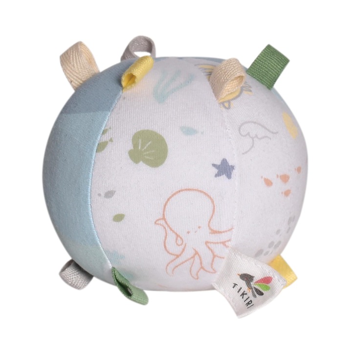 Aktivitást fokozó labda, Ocean Buddies, Tikiri, 10cm, biopamut/poliészter, többszínű