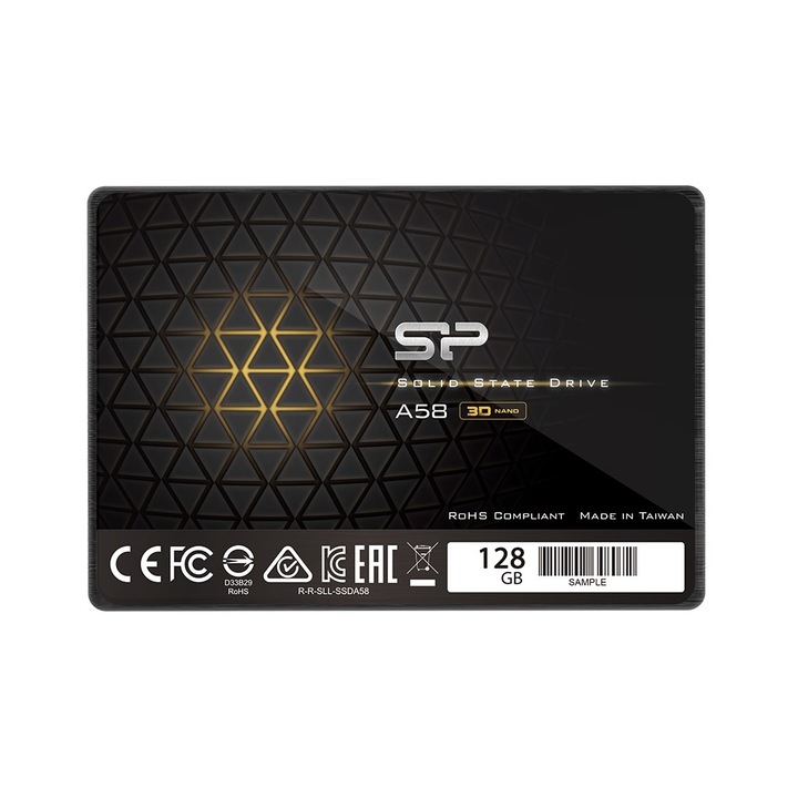 SSD Silicon Power Ace A58 128GB, 2,5", 560MB/s olvasási, 530MB/s írási sebesség, fekete