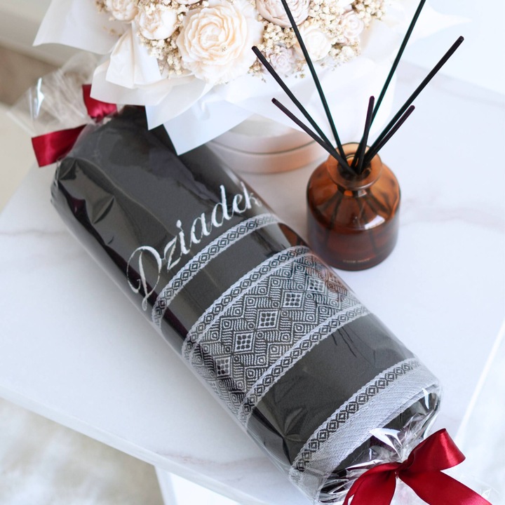 Хавлия Spod Igły i Nitki, С бродерия "Dziadek", Персонализирана, 70х140см, 100% памук, 500гр/м2