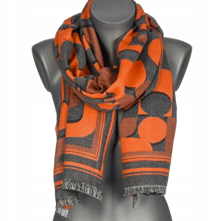 Sal dama, model XA-10-7, colorat, bumbac, 170x70cm, design dublu fata