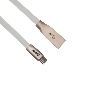 Cablu de date pentru Android, microUSB, antirasucire, alb Cablu de date pentru Android, microUSB, antirasucire, alb