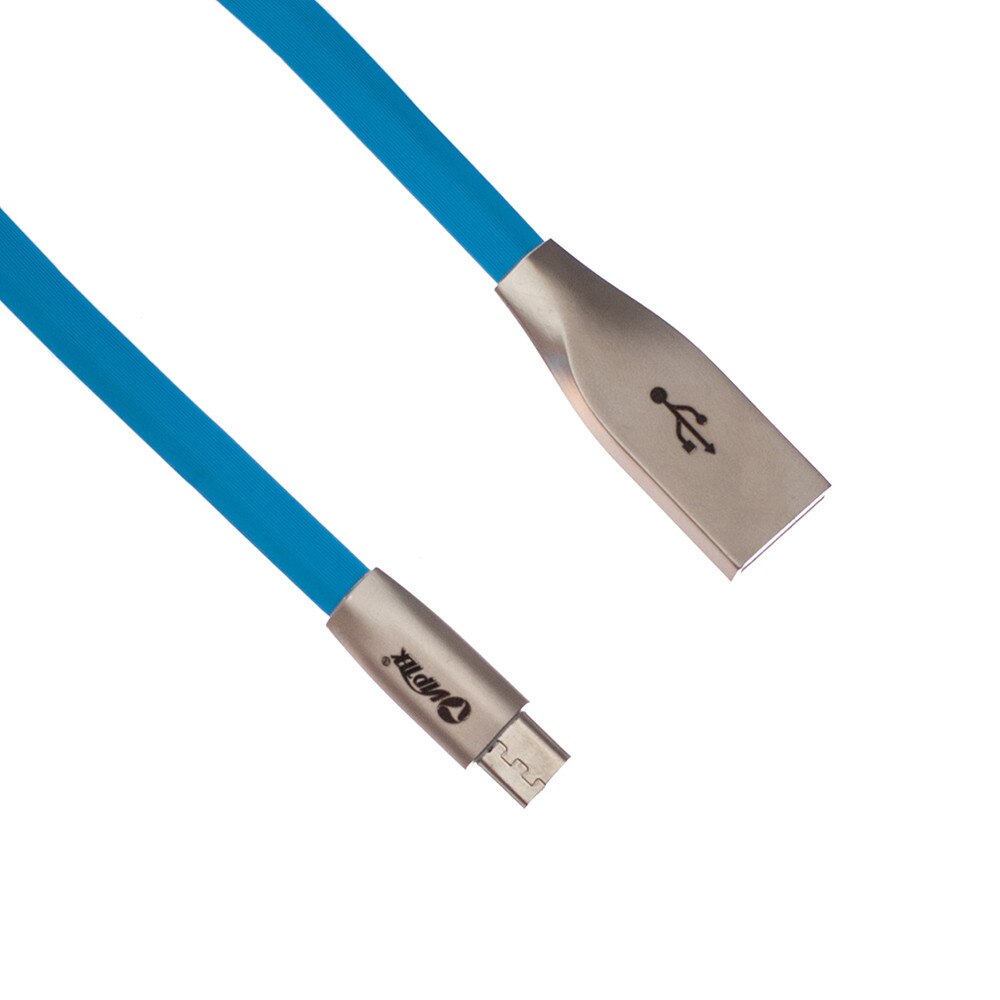 Cablu de date pentru Android, microUSB, antirasucire, albastru