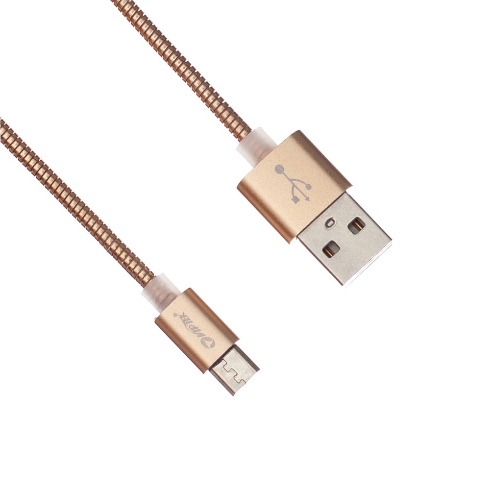 Cablu de date pentru Android, microUSB, metalic, Purple Gray