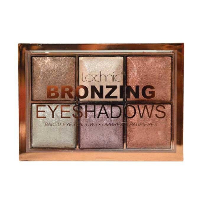 Paleta de farduri cu pigmenti Iluminatori Technic Bronzing 6 Colour Baked Eyeshadow Palette ,6 X 2 g