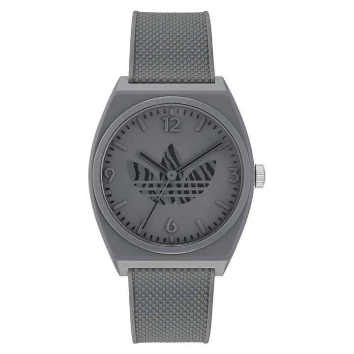 Ceas dama Adidas Originals AOST23552, 38mm, gri, cu bratara din cauciuc, rezistent la apa 50m