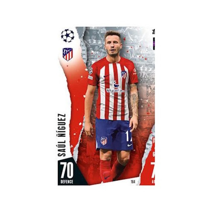 Card de baza Match Attax 2023/24 164 Saul Niguez, Atletico de Madrid