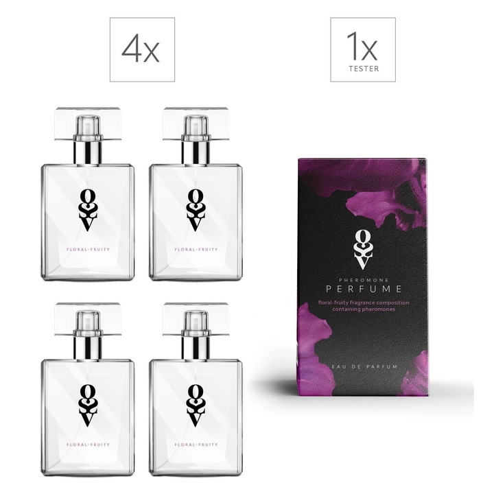 4 db Obsessive virágos-gyümölcsös parfüm szett 30 ml, Teszterrel 30 ml