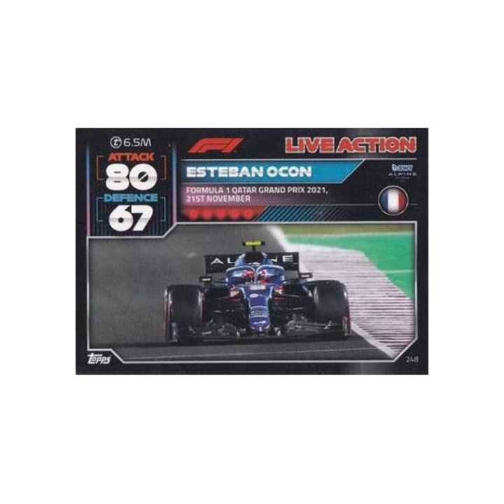 Jocuri de societate, Topps, Turbo Attax 2022 248 Esteban Ocon (Alpine), carte de baza