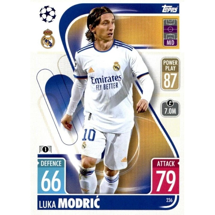 Match Attax 2021/22 236 Лука Модрич Топс игрална карта