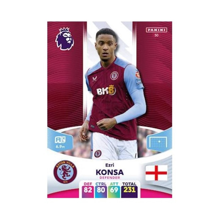 Игрална карта Panini Adrenalyn, XL, Висша лига 2024 50 Ezri Konsa