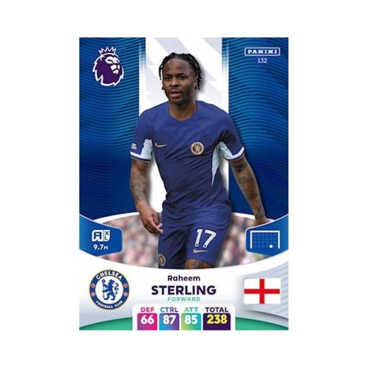 Premier League 2024 132 Raheem Sterling Panini Adrenalyn XL játékkártya
