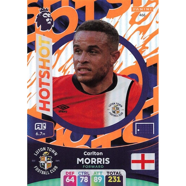 Настолна игра Panini Adrenalyn XL Premier League 2024, Carlton Morris, Luton Town, Hotshot