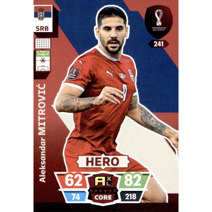 Настолна игра Panini Adrenalyn XL Световно първенство Катар 2022 241 Александър Митрович, Сърбия, комплект