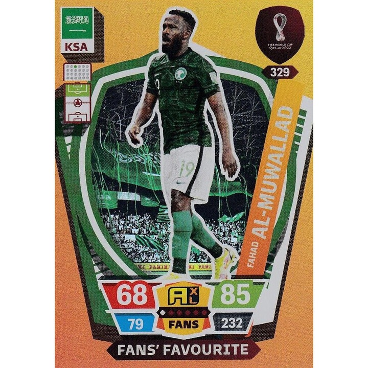 Настолна игра Panini Adrenalyn XL, Световно първенство в Катар 2022, 329 Фахад Ал-Мууалад, ФЕНОВЕ, любимец на феновете