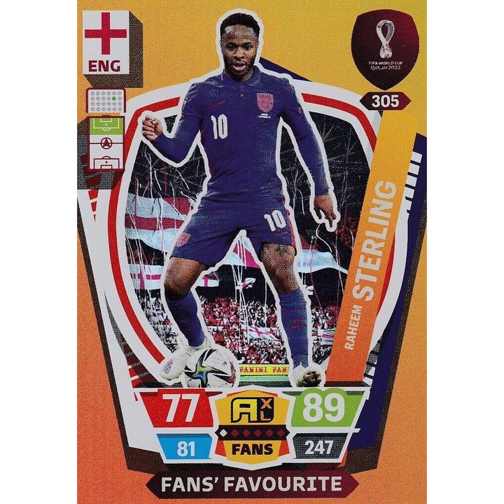 Cupa Mondiala Qatar 2022 305 Raheem Sterling Panini Adrenalyn XL