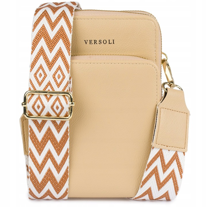 Listonoszka dama, bej, ecologica, 18x11cm, set cu doua curele