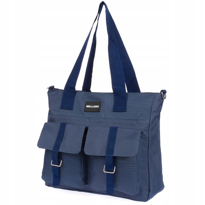 Bellugio női táska, nagy, mikroszálas, gránátvörös, 31x35x11cm, 3 belső zsebbel, állítható pánttal