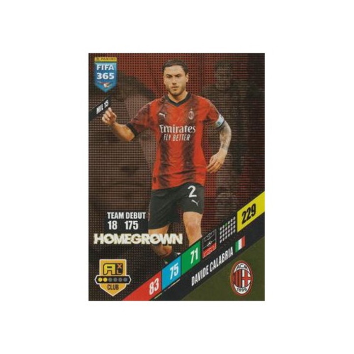 Настолна игра Panini Adrenalyn XL 365 2024 MIL15 Davide Calabria, AC Milan, комплект
