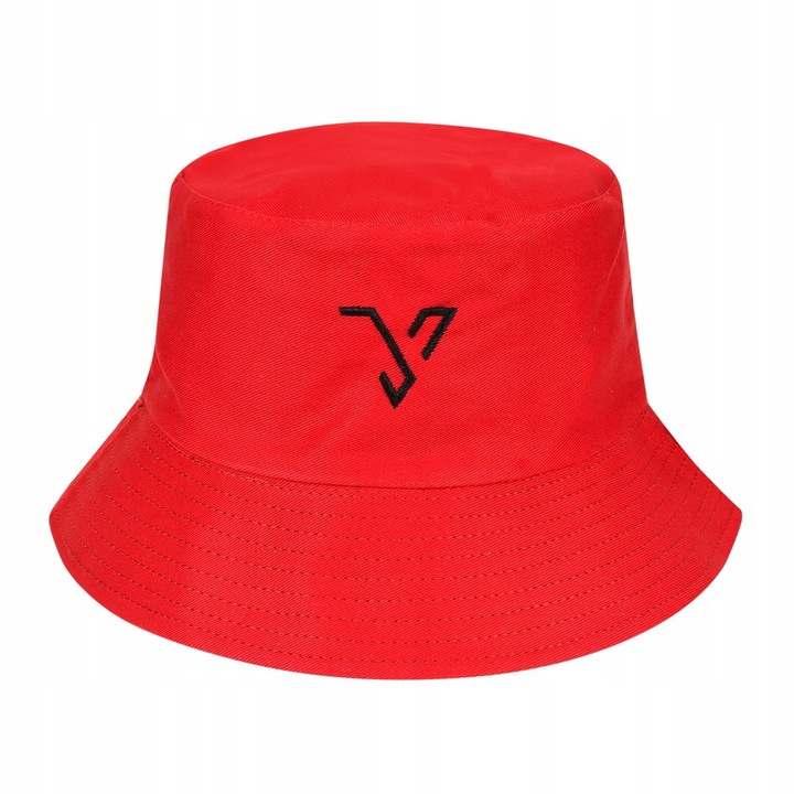 Caciula bucket hat unisex, rosie/neagra, 56-58 cm, material 100% bumbac, rapid uscare